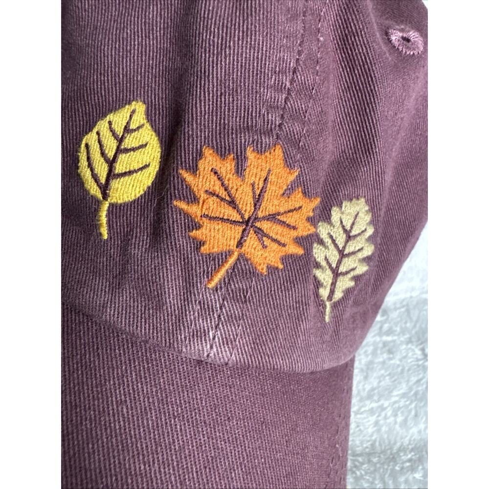 Life Is Good Brown Baseball Cap Embroidered Fall Leaves Cotton Adjustable - Picture 2 of 7
